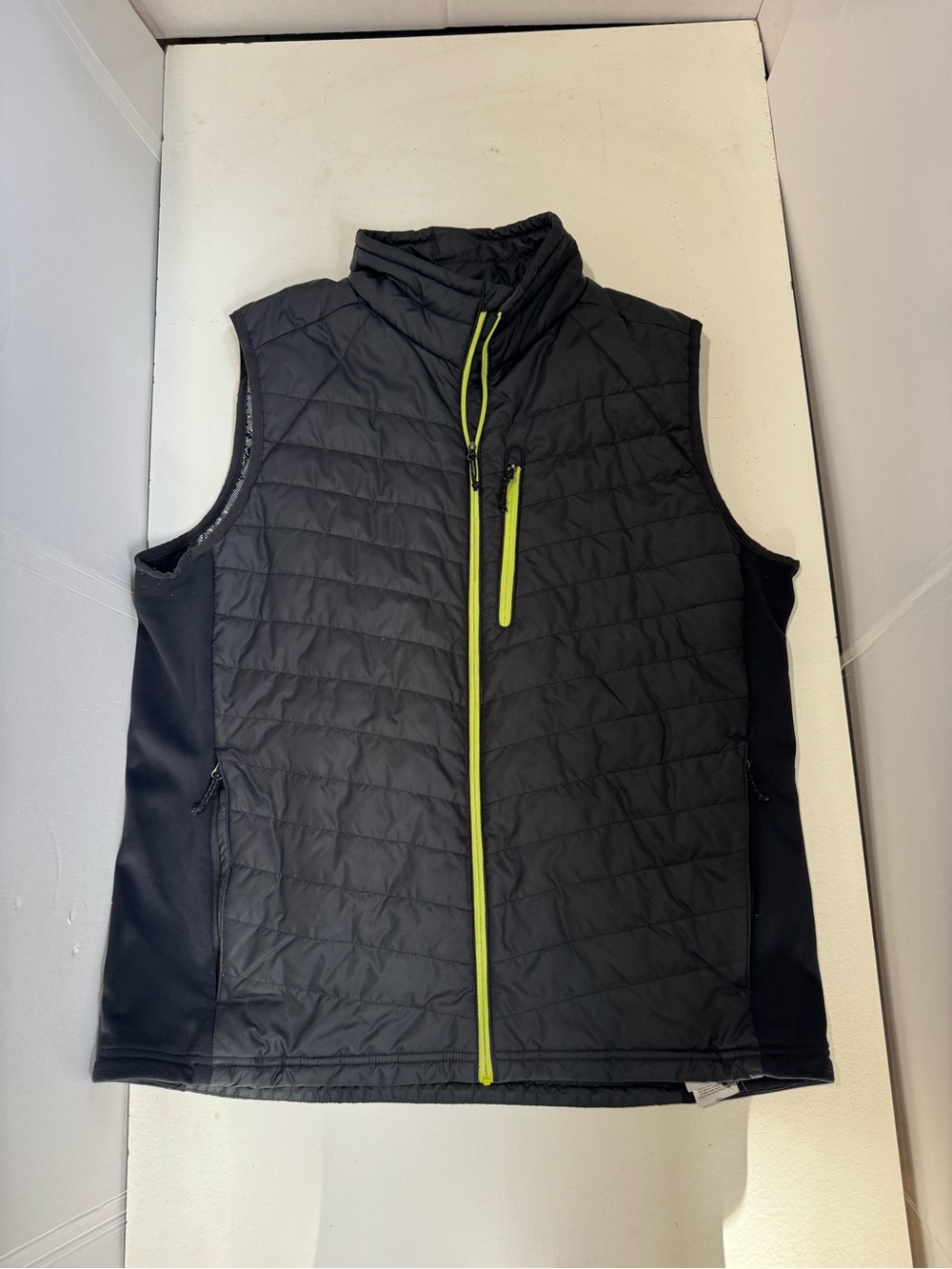 Columbia Vest Puffer Omni Heat Full Zip Insulated Black Green Zip Men’s large